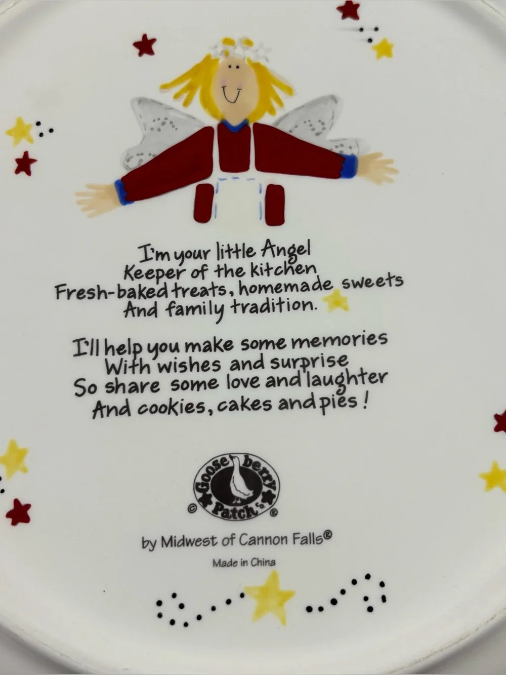 ANGEL PIE PLATE & COOKBOOK  (GOOSE BERRY PATCH)